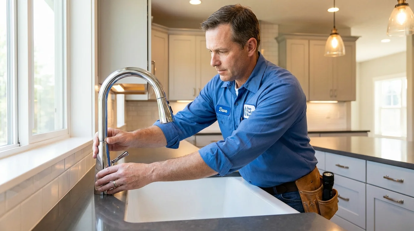 Kitchen faucet installation by Johns Plumbing LLC in Litchfield